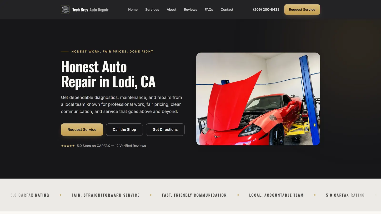Tech Bros Auto Repair — website